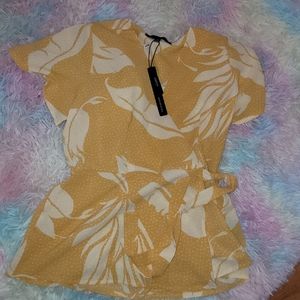 Harve benard flloral blouse,Size L